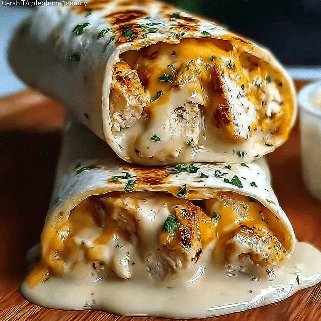 Cheesy Garlic Chicken Wraps
