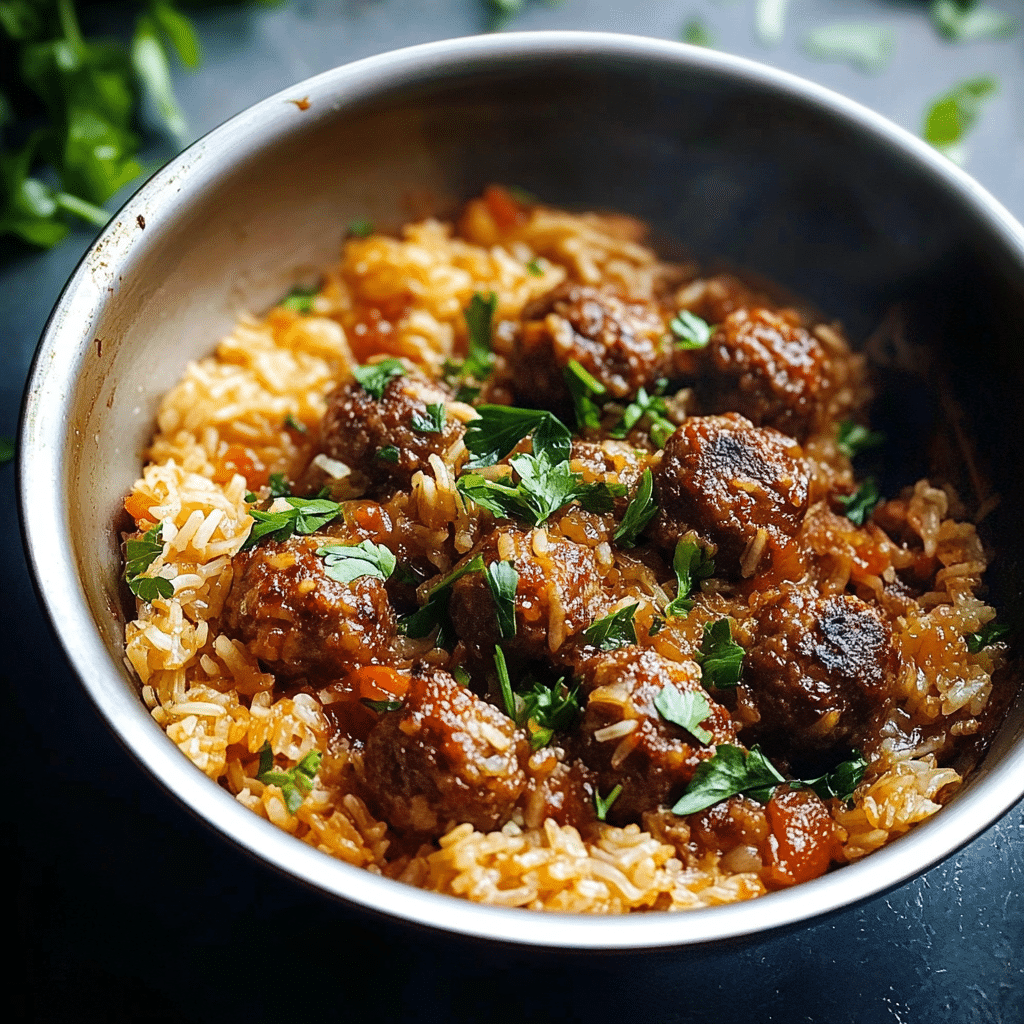 Meatballs and Rice