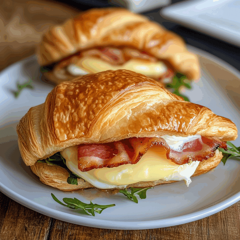 Baked Croissant Breakfast Sandwiches