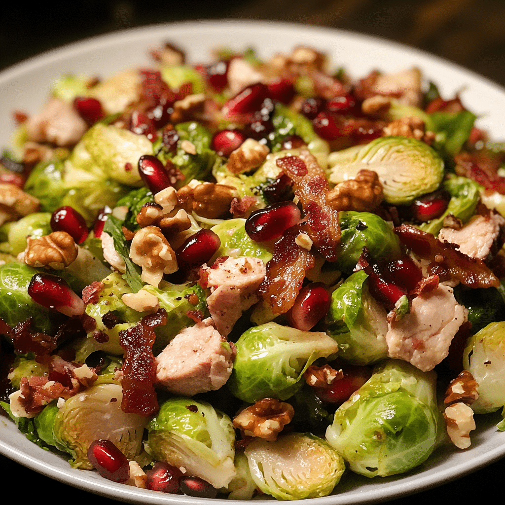 Crispy Smoked Turkey Brussels Sprout Salad