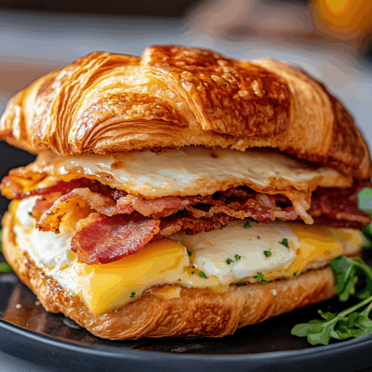 Croissant Breakfast Sandwich with Turkey Bacon