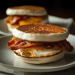 English Muffin Breakfast Sandwich with Turkey Bacon