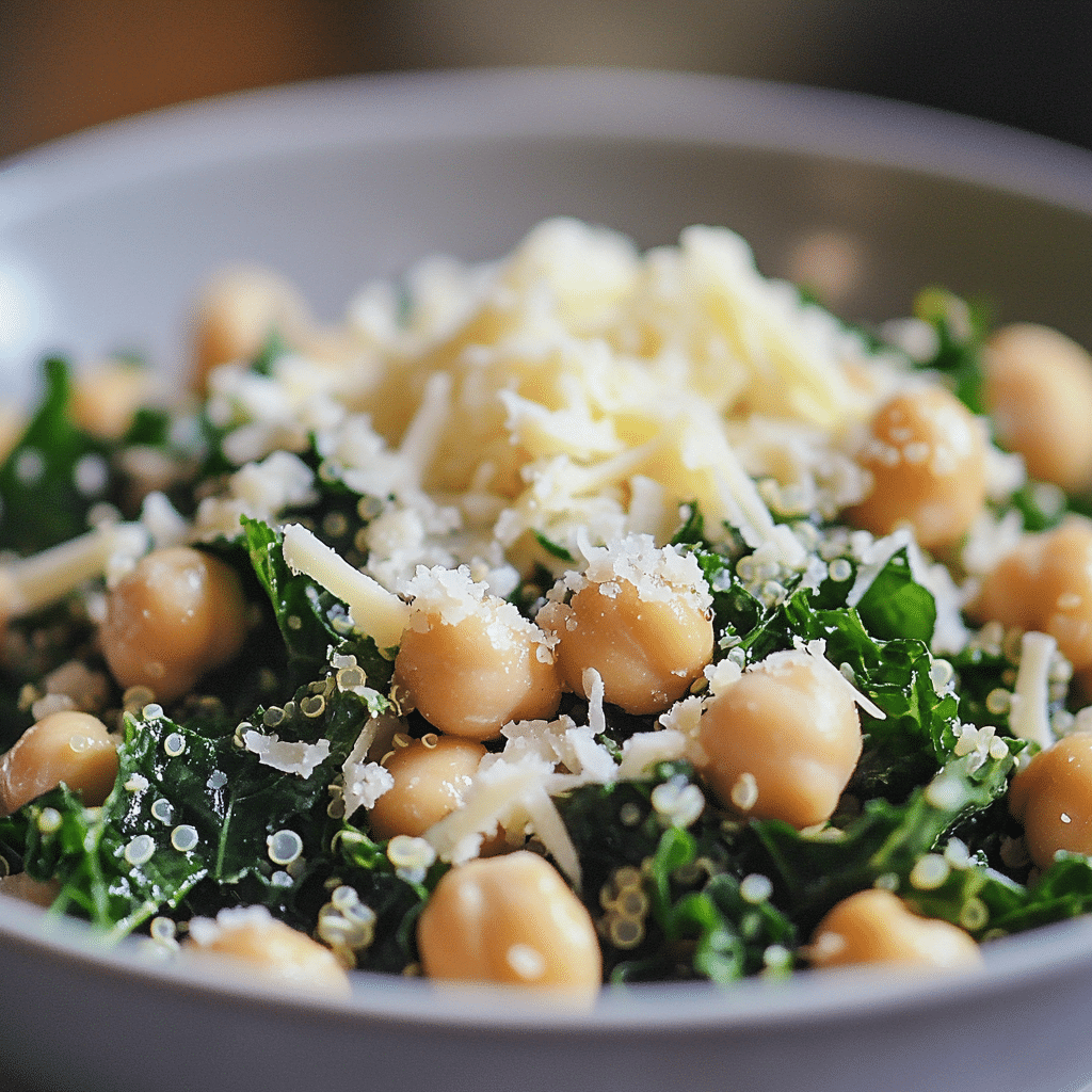 Kale Quinoa Chickpea Salad