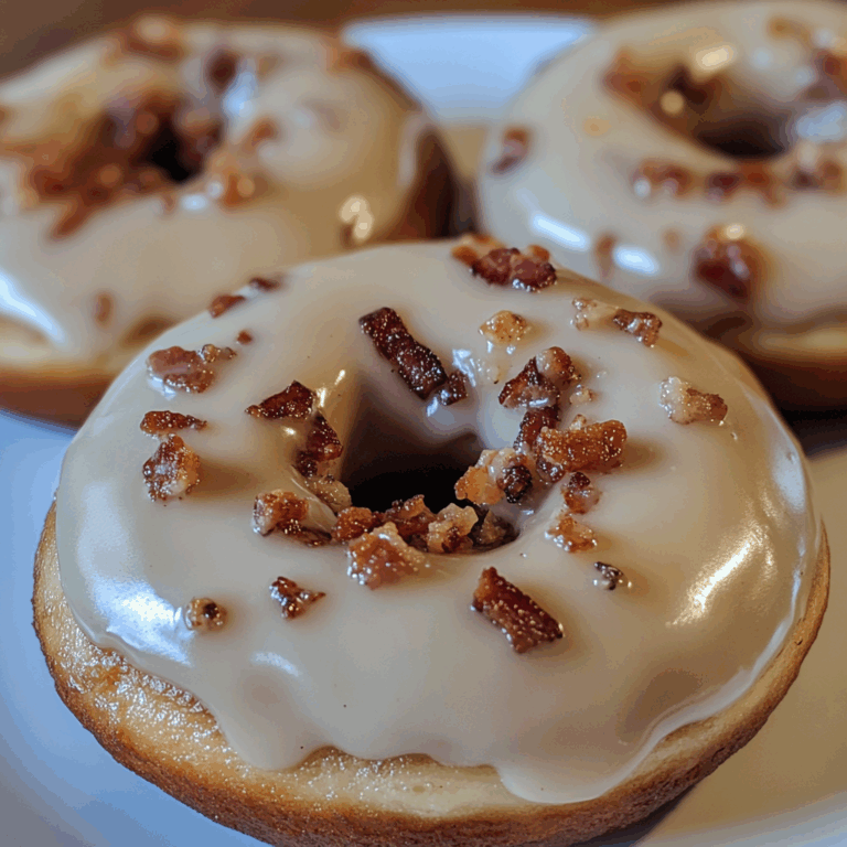 Maple Donuts with Smoked Turkey Bacon Glaze