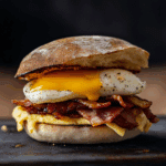 Quick Breakfast Sandwich with Turkey Bacon, Egg and Cheese