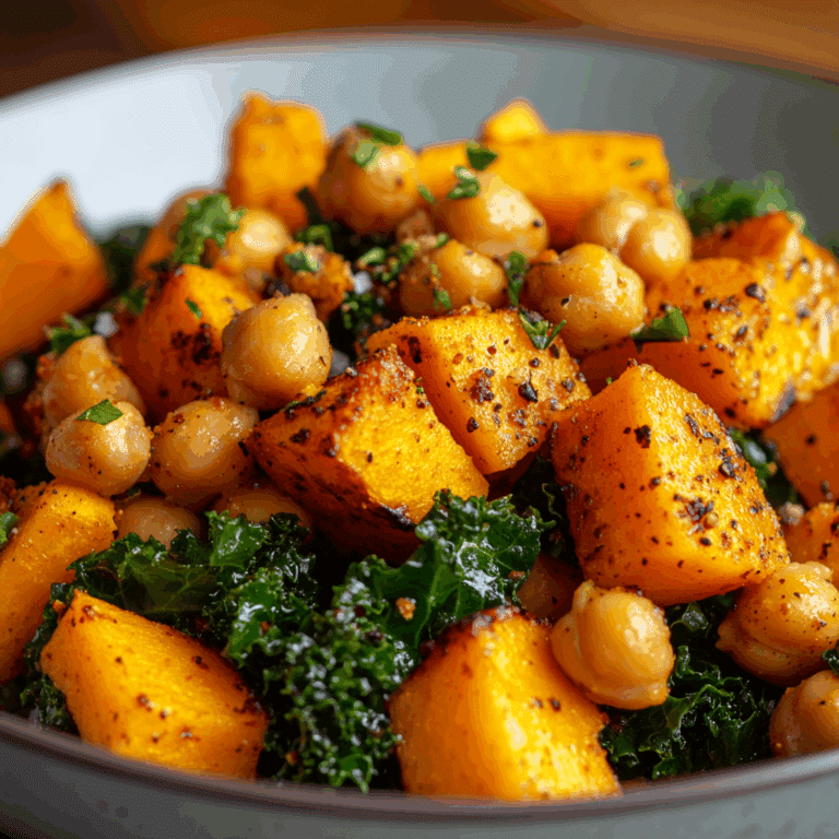 Roasted Pumpkin Salad with Spiced Chickpeas