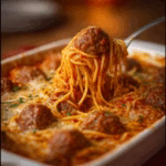 Baked Spaghetti and Meatballs