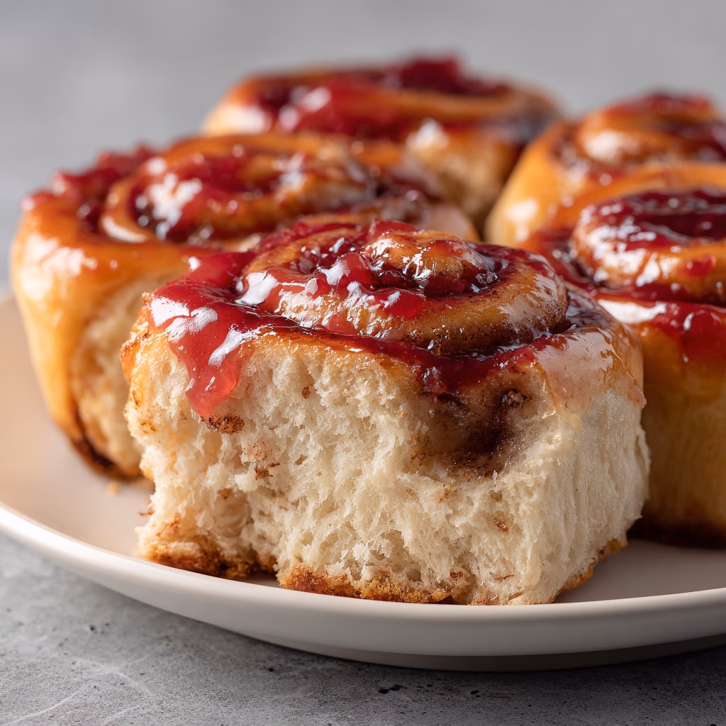 Cinnamon Rolls with Red Frosting