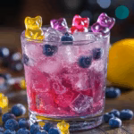 Gummy Bear Mocktail with Blueberry and Lemon