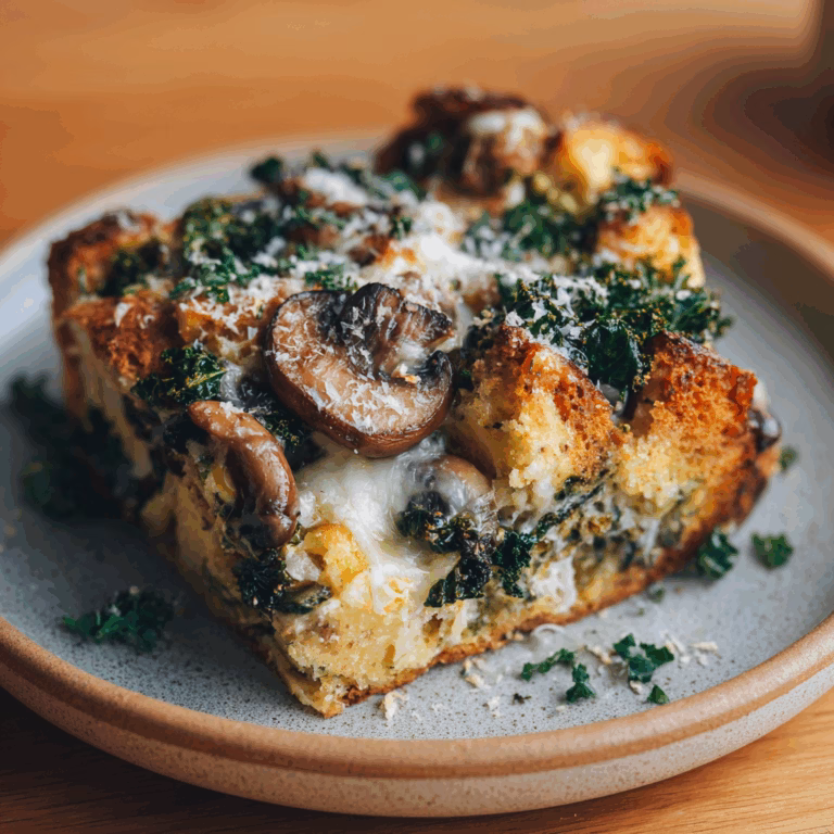 Kale and Mushroom Strata