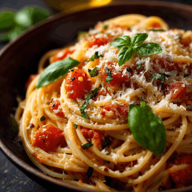 Pasta Pomodoro with Fresh Basil and Parmesan