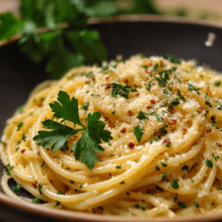 Spaghetti Aglio e Olio with Garlic and Parmesan