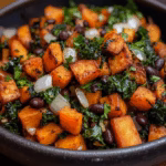 Sweet Potato Breakfast Hash with Black Beans and Kale